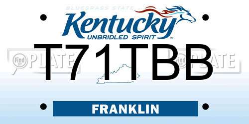 T71TBB Kentucky License Plate