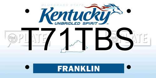 T71TBS Kentucky License Plate