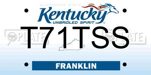 T71TSS Kentucky License Plate