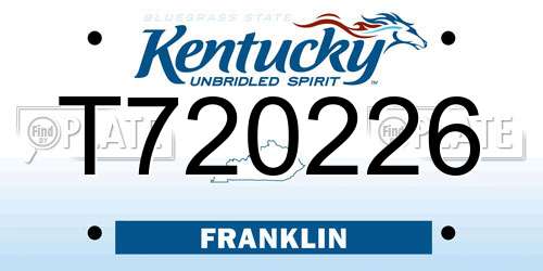 T720226 Kentucky License Plate