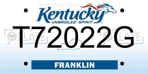 T72022G Kentucky License Plate