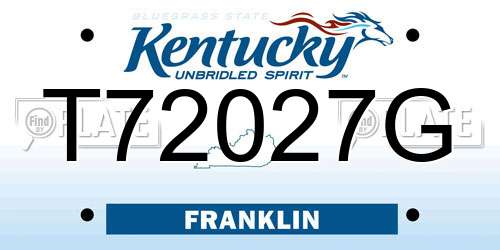 T72027G Kentucky License Plate