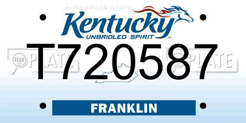 T720587 Kentucky License Plate