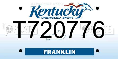 T720776 Kentucky License Plate