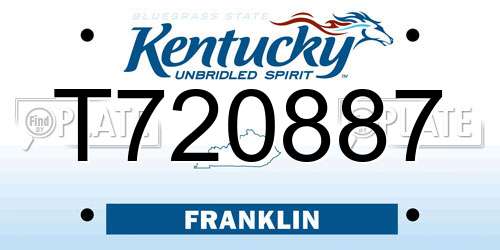 T720887 Kentucky License Plate