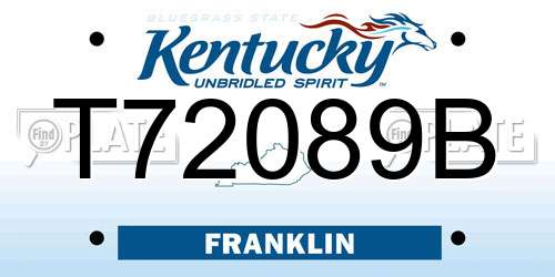 T72089B Kentucky License Plate