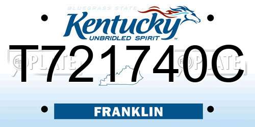 T721740C Kentucky License Plate