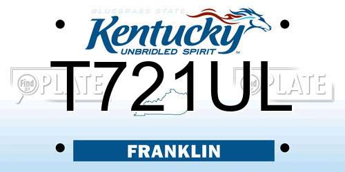 T721UL Kentucky License Plate