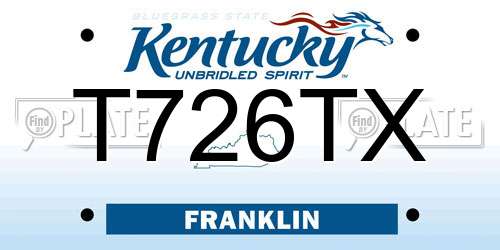 T726TX Kentucky License Plate