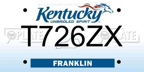T726ZX Kentucky License Plate