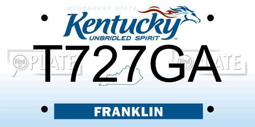 T727GA Kentucky License Plate