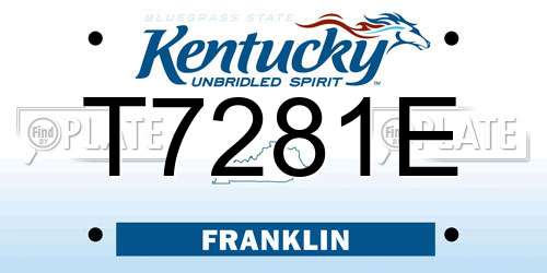 T7281E Kentucky License Plate