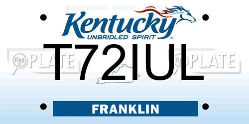 T72IUL Kentucky License Plate