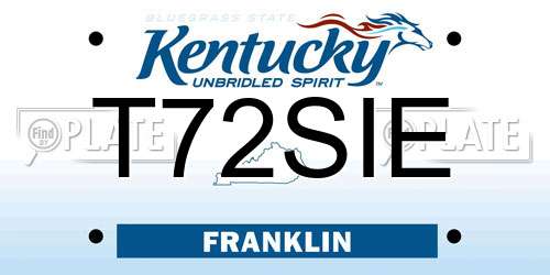 T72SIE Kentucky License Plate