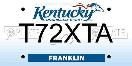 T72XTA Kentucky License Plate