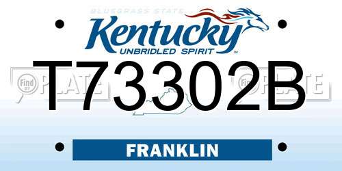 T73302B Kentucky License Plate