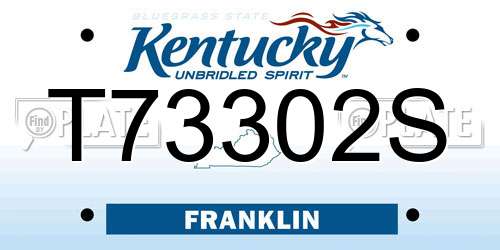 T73302S Kentucky License Plate