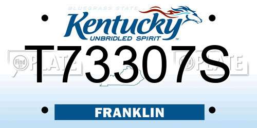 T73307S Kentucky License Plate