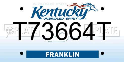 T73664T Kentucky License Plate