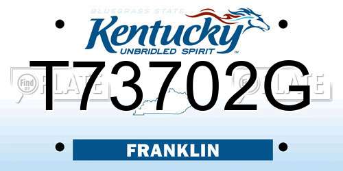 T73702G Kentucky License Plate