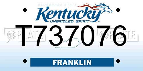 T737076 Kentucky License Plate