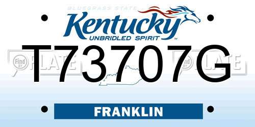 T73707G Kentucky License Plate