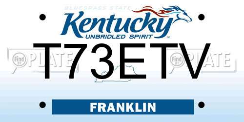 T73ETV Kentucky License Plate