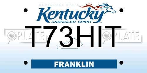 T73HIT Kentucky License Plate