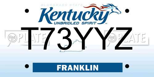 T73YYZ Kentucky License Plate