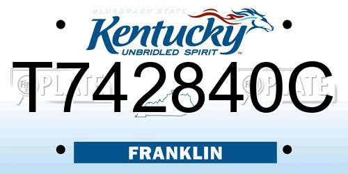 T742840C Kentucky License Plate