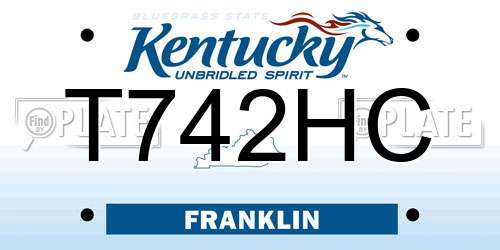 T742HC Kentucky License Plate