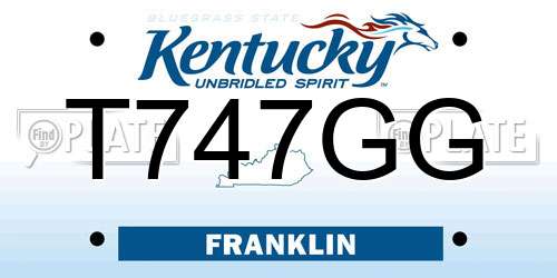 T747GG Kentucky License Plate