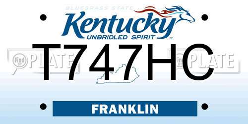 T747HC Kentucky License Plate