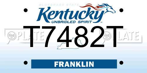 T7482T Kentucky License Plate