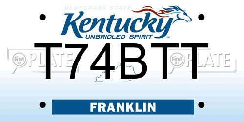 T74BTT Kentucky License Plate