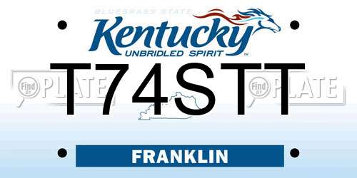 T74STT Kentucky License Plate