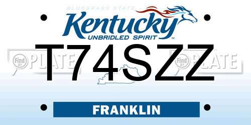 T74SZZ Kentucky License Plate