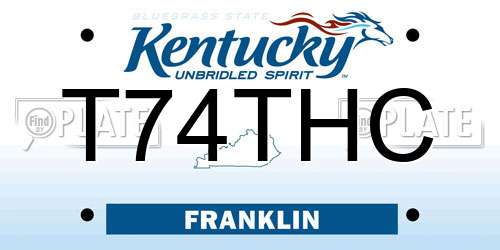 T74THC Kentucky License Plate