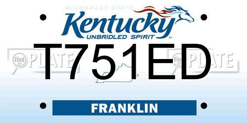 T751ED Kentucky License Plate