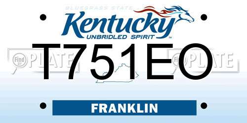 T751EO Kentucky License Plate