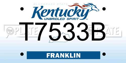 T7533B Kentucky License Plate