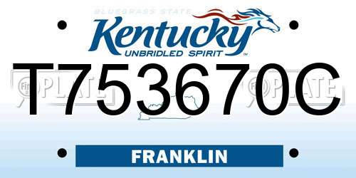 T753670C Kentucky License Plate