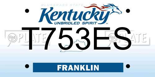 T753ES Kentucky License Plate