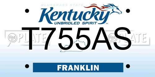 T755AS Kentucky License Plate