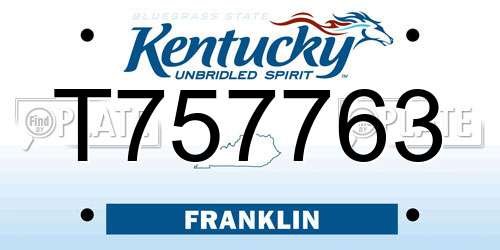 T757763 Kentucky License Plate
