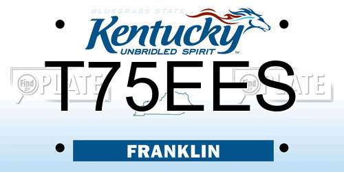 T75EES Kentucky License Plate
