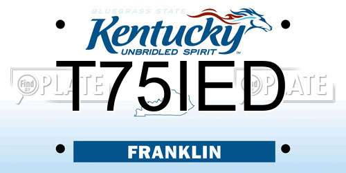 T75IED Kentucky License Plate