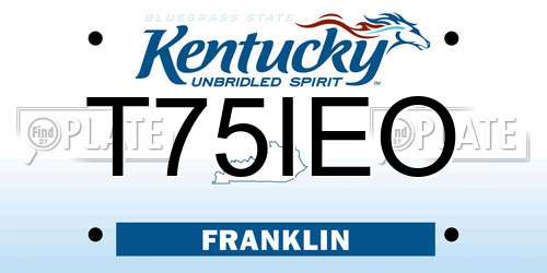 T75IEO Kentucky License Plate