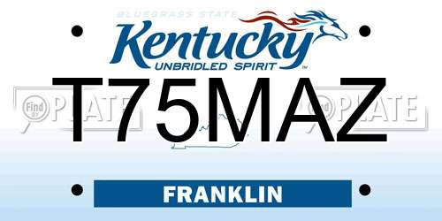 T75MAZ Kentucky License Plate