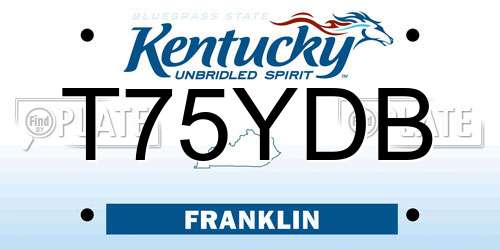 T75YDB Kentucky License Plate